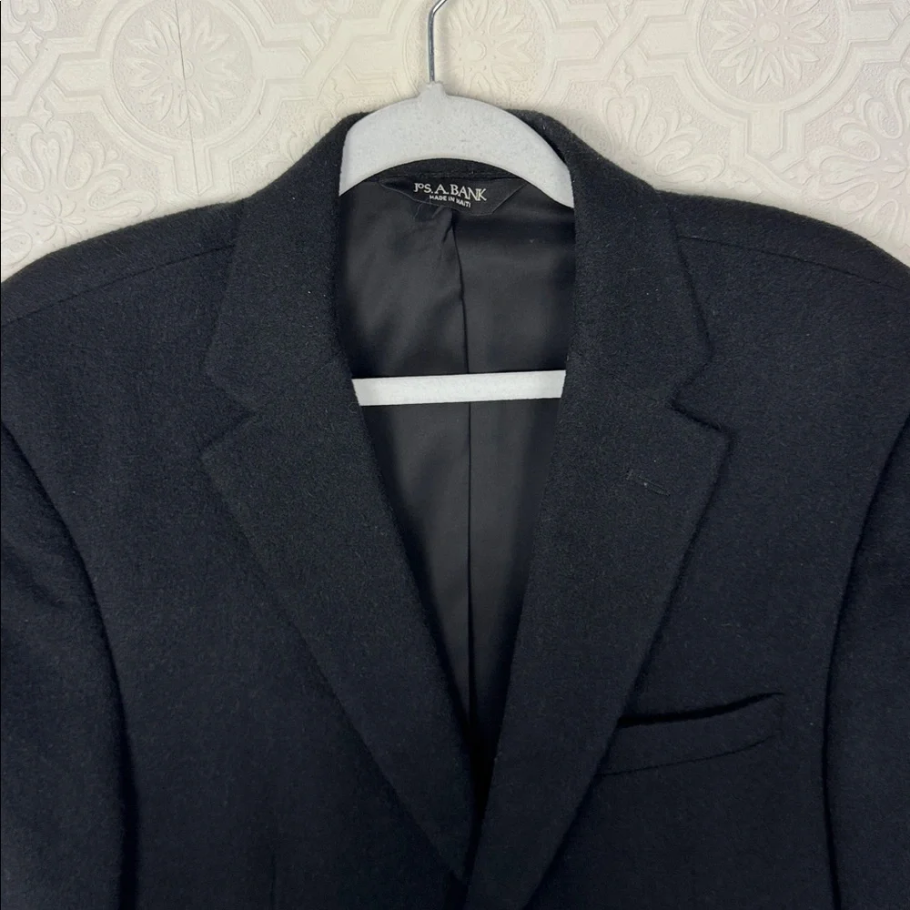 Jos A Bank 100% Camel Hair Blazer Suit‎ Jacket Black Size 41 Regular Office